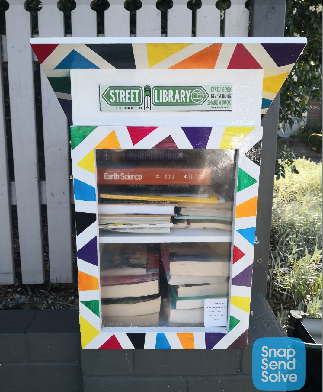 Essex Street Kindy Street Library A colourful Street Library out front of Essex Street Kindy in Epping, NSW